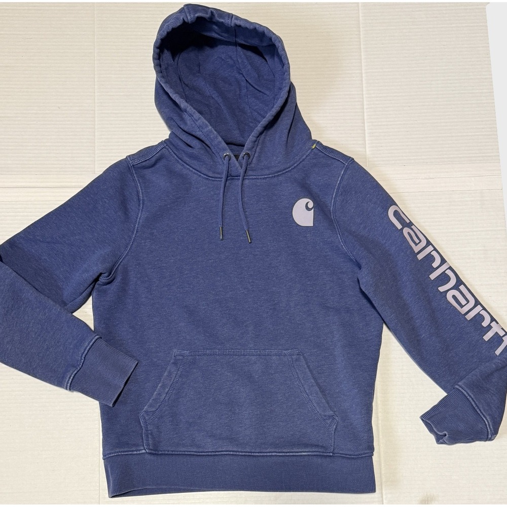 CARHARTT - Women's Relaxed Fit Blue Pullover Hoodie - X-Small - XS